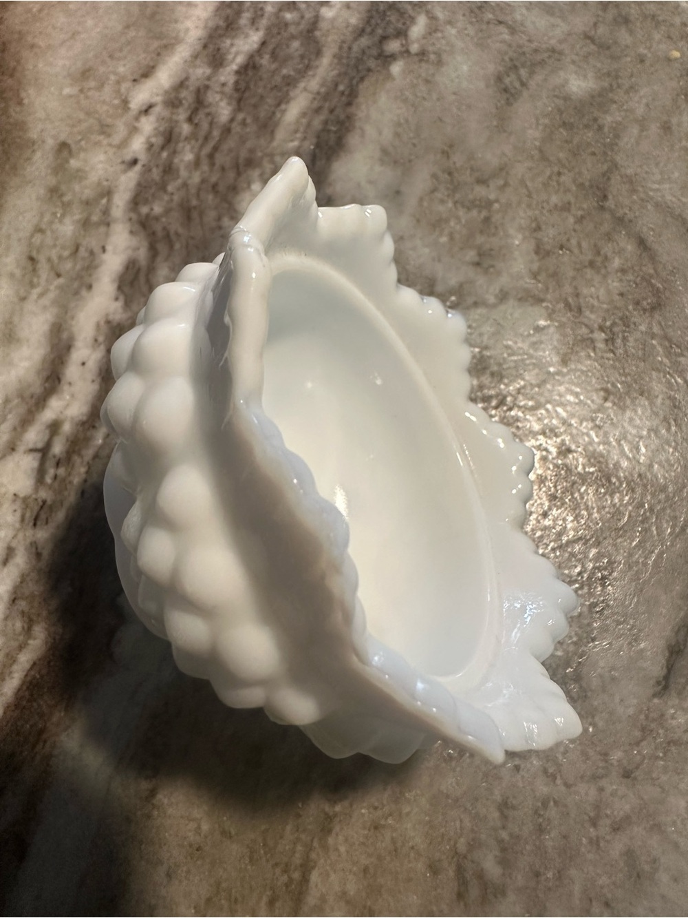 Vintage Milk Glass Hobnail Fairy Lamp Candle Holder, Bottom Only